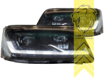 LED, dynamischer LED Blinker, schwarz, nur passend für Fahrzeuge mit original Halogen Scheinwerfern, LED Abblendlicht / LED Fernlicht, elektrisch verstellbar - Stellmotor integriert, Eintragungsfrei / mit E-Prüfzeichen, Eintragungsfrei / mit R87 Zulassung als Tagfahrlicht